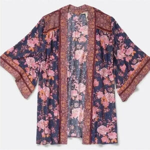 Matilda Jane |Just Imagine Olivia Floral & Metallic Kimono M/L NWT